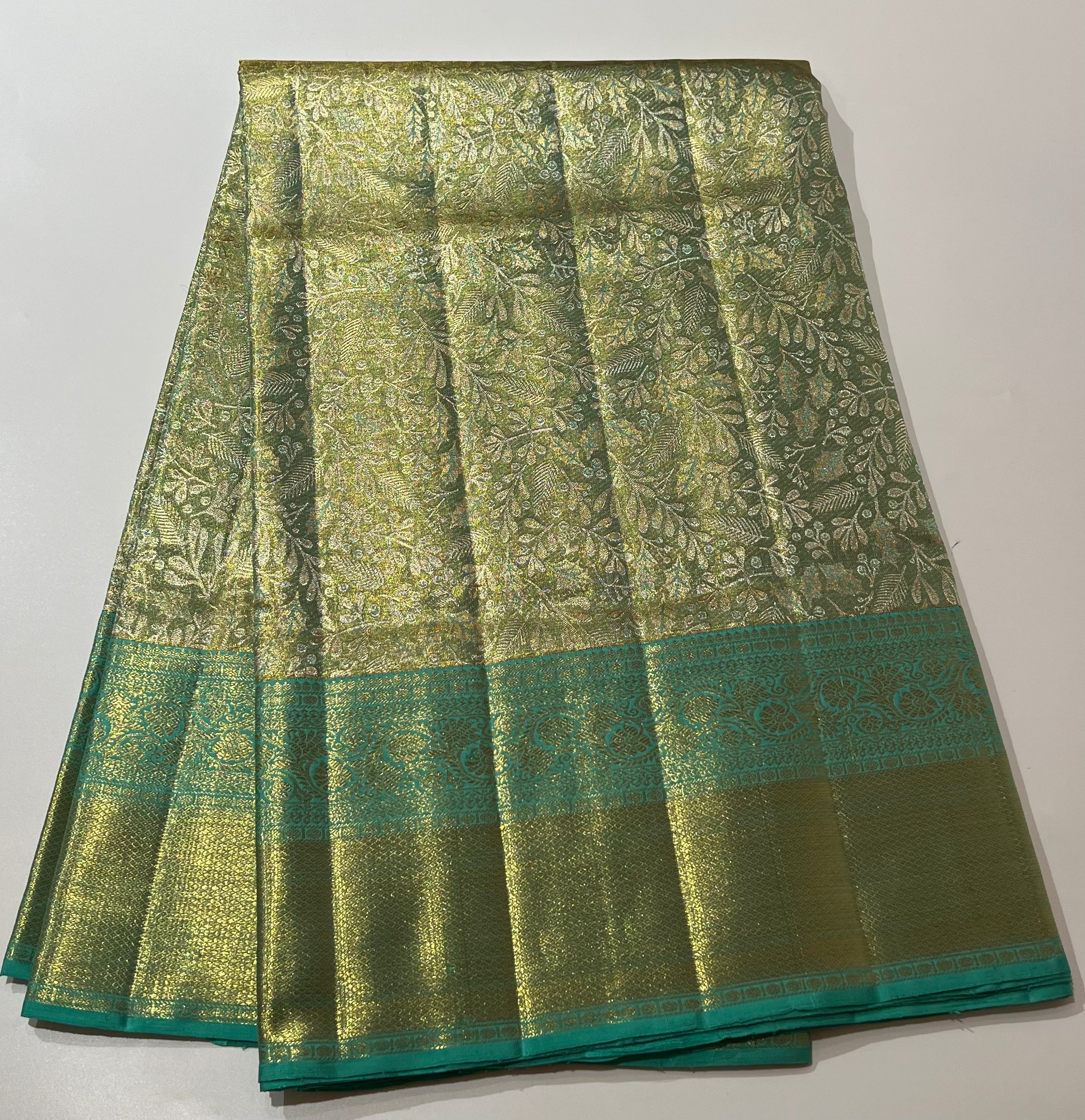 Sea green Kanjeevaram silk saree