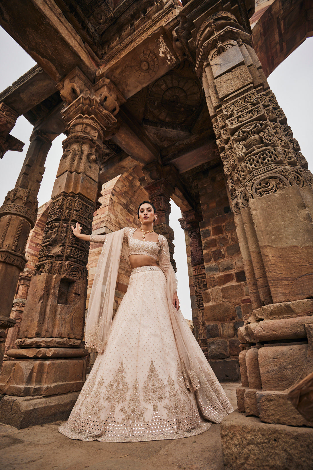 Chalky bridal lehenga set