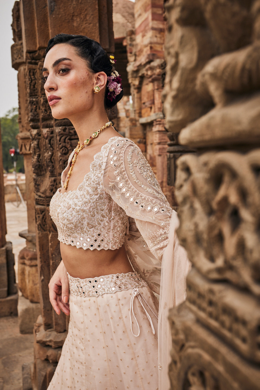 Chalky bridal lehenga set