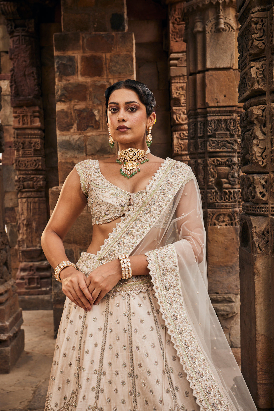 Alabaster bridal Lehenga set 