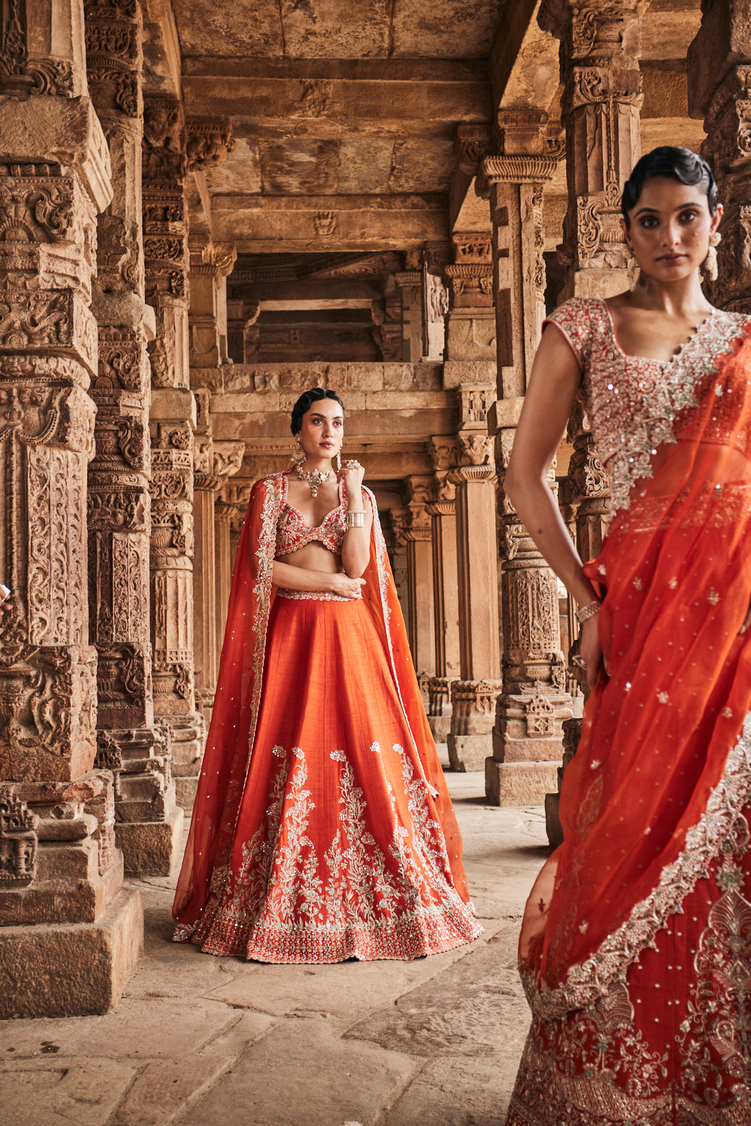 Tangerine Bridal lehenga set