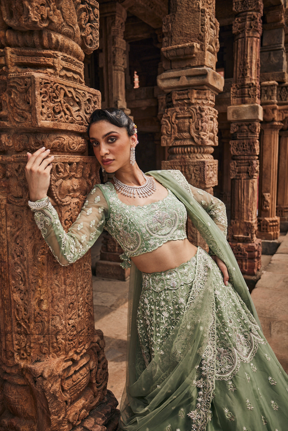 Viridis bridal lehenga set