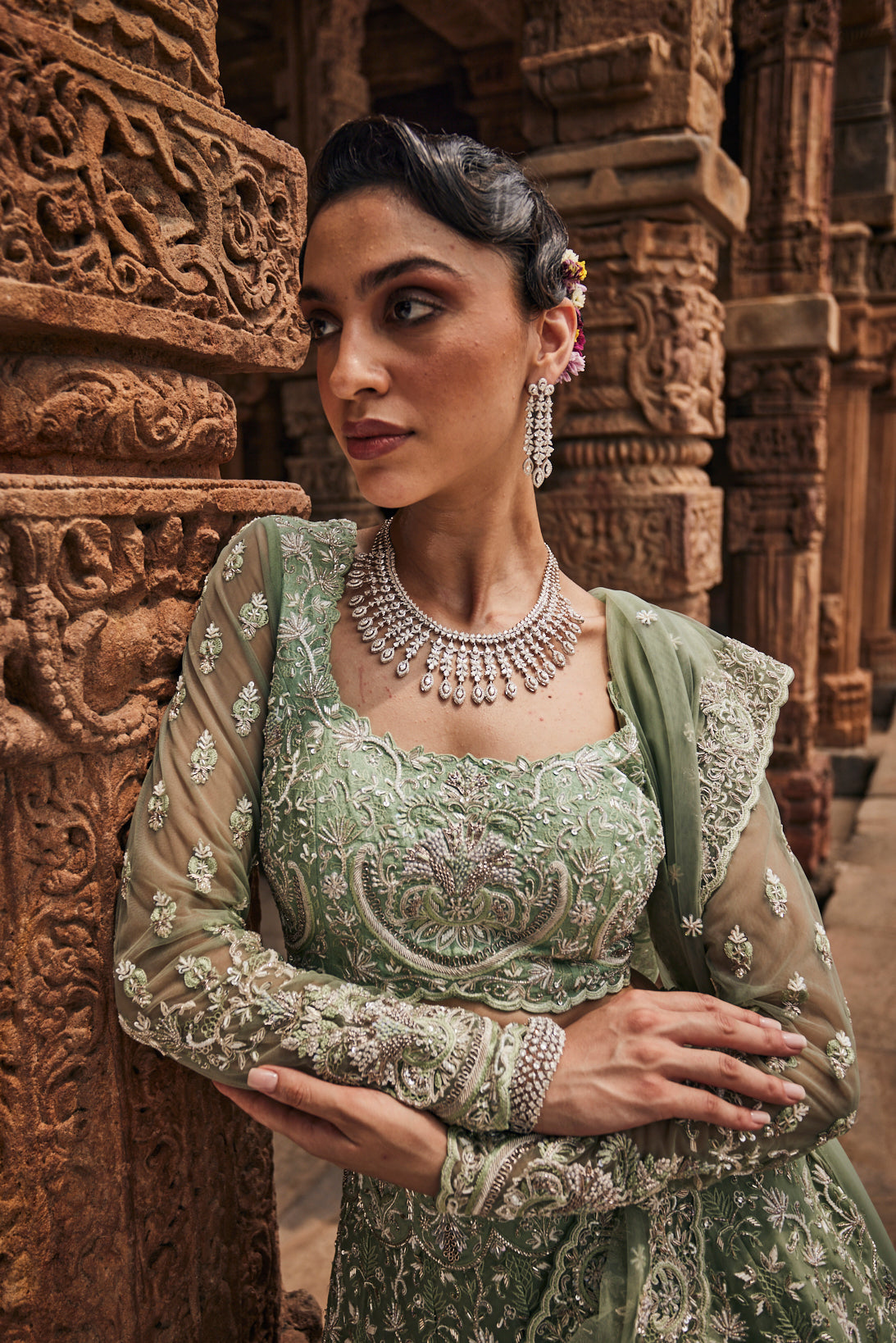 Viridis bridal lehenga set