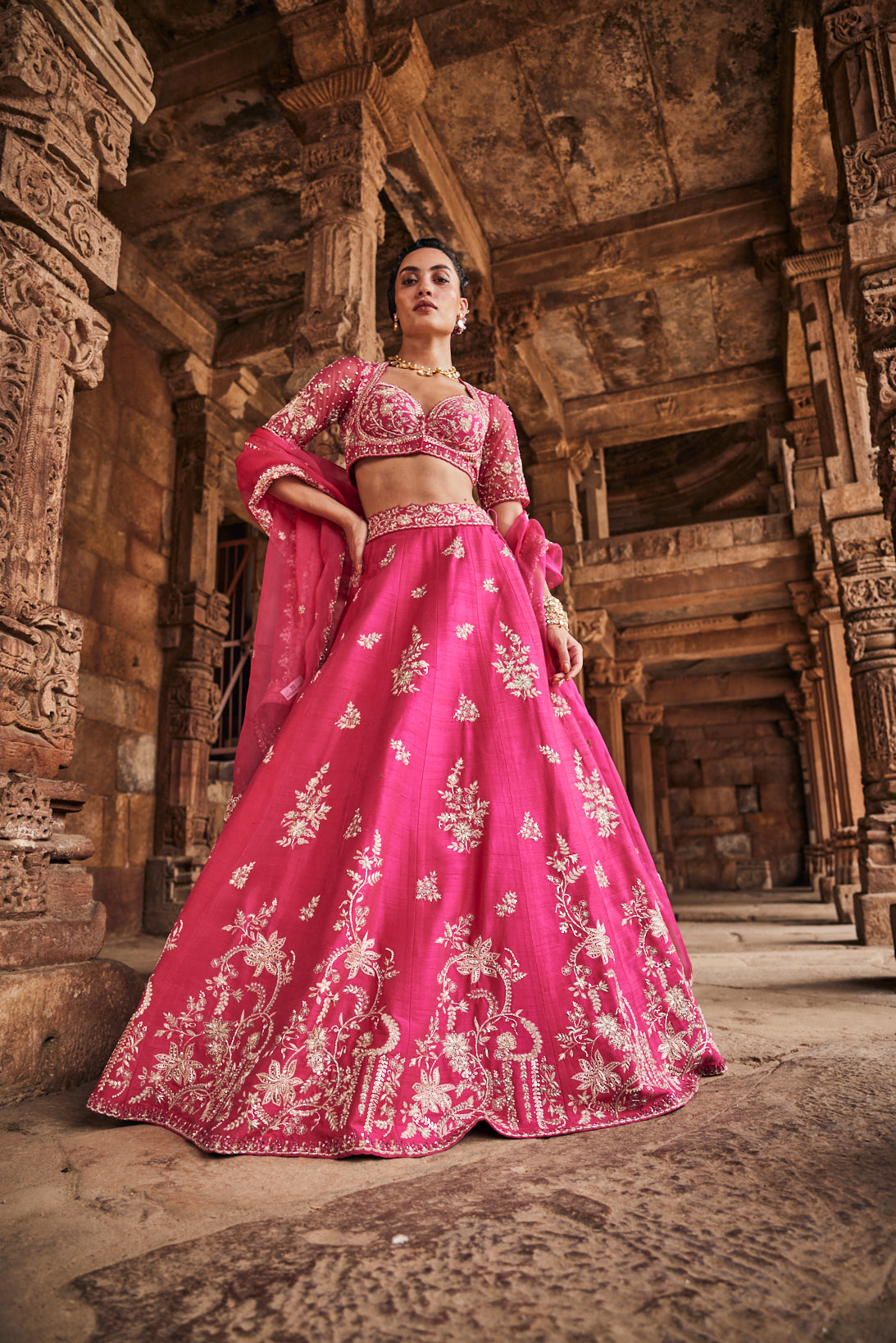 Florid bridal lehenga set