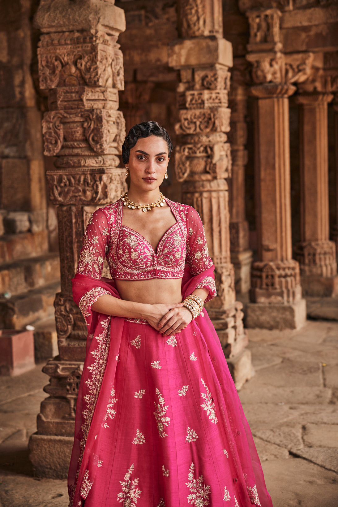 Florid bridal lehenga set