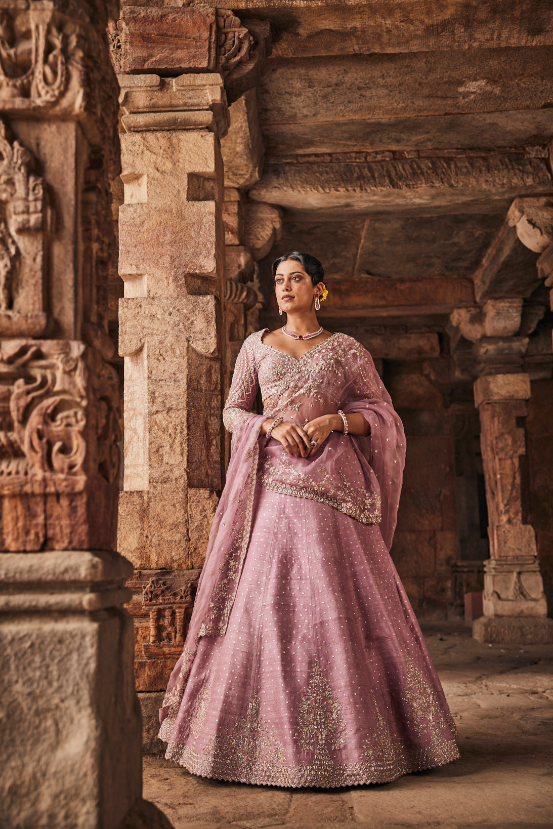 Violaceous bridal lehenga set