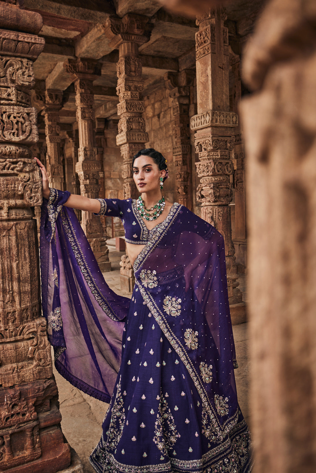 Amethyst bridal lehenga set