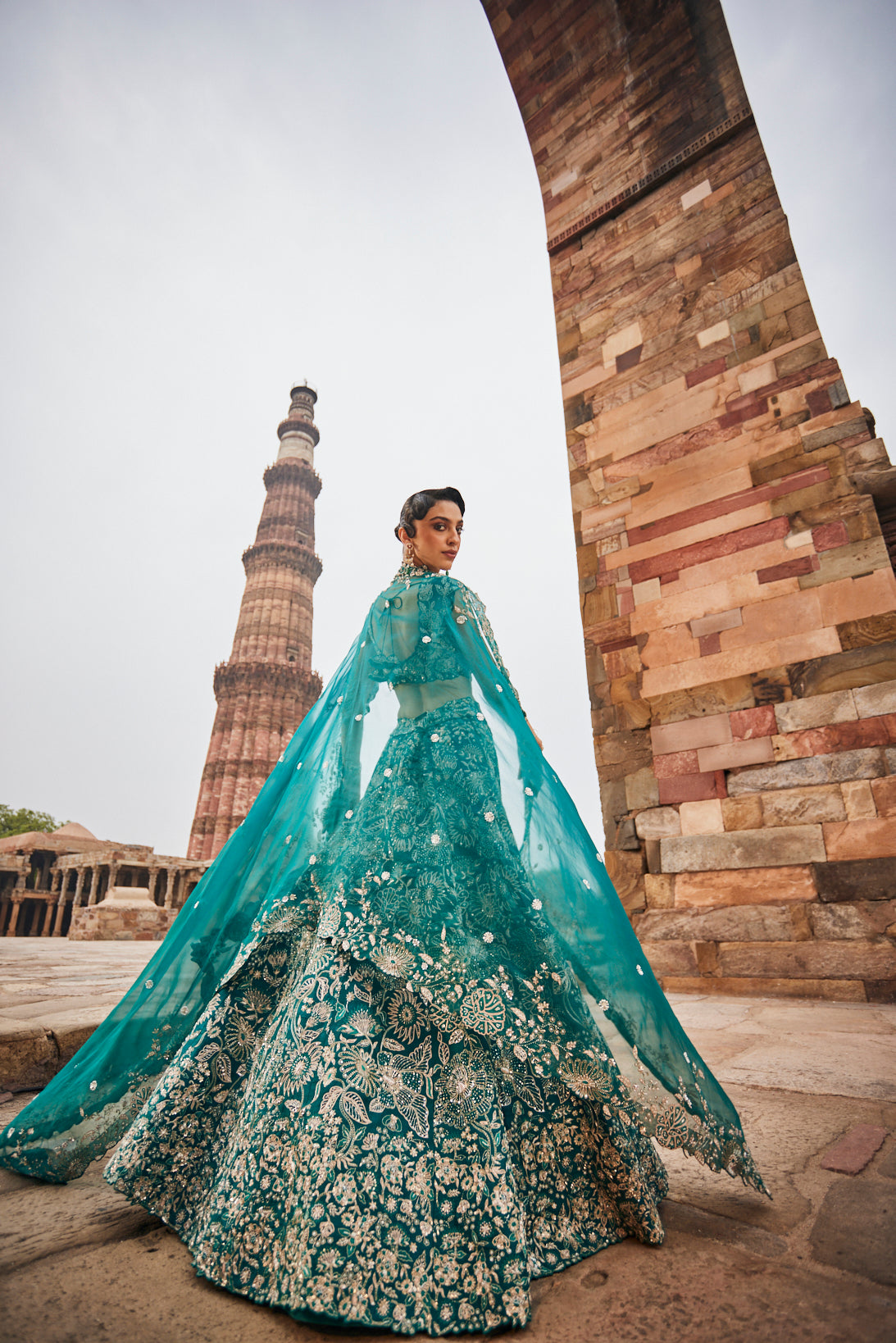 Turquoise Bridal lehenga set