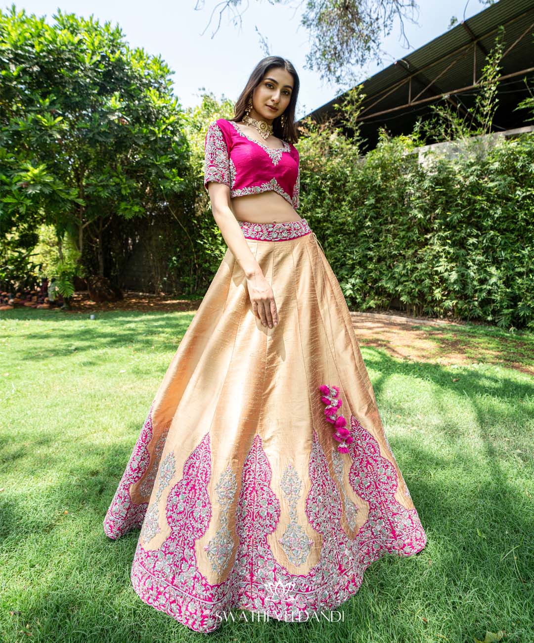 Zeehat Yellow and pink Lehenga set