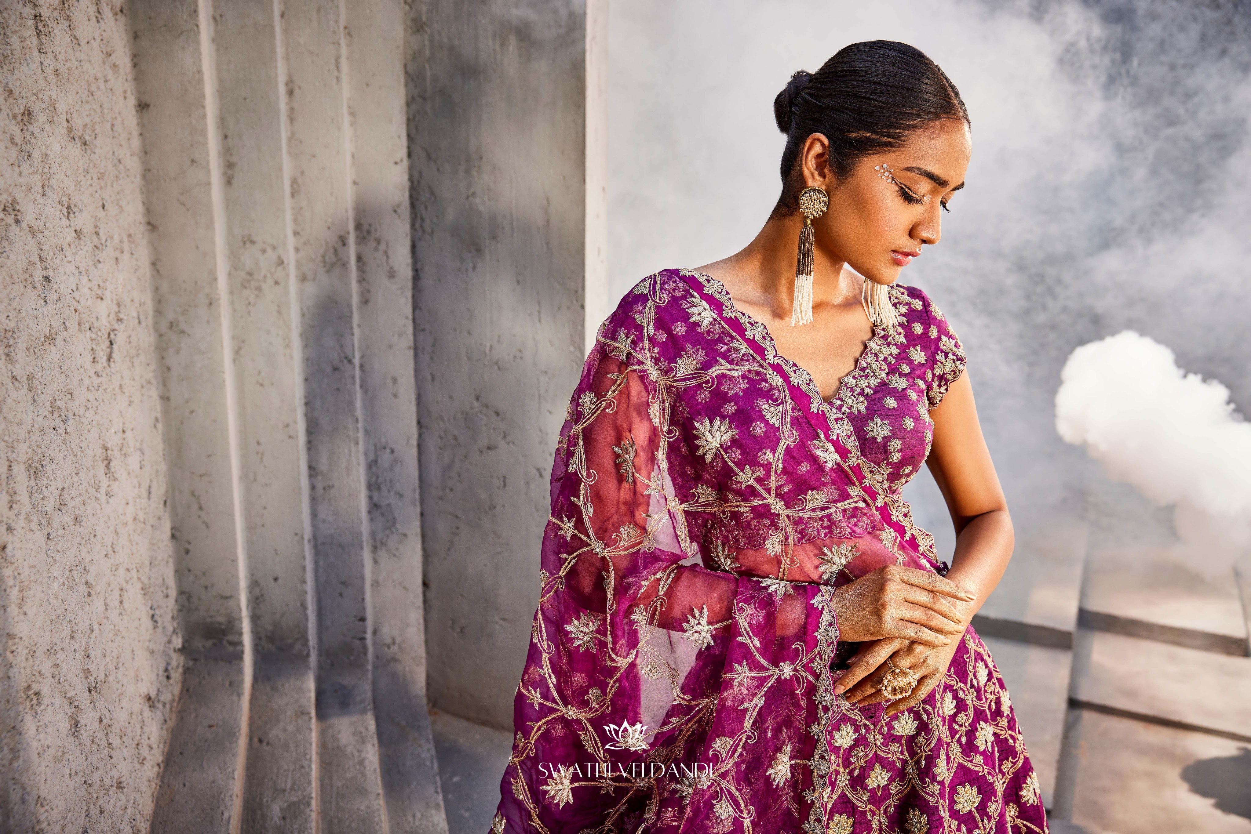 Lotus purple lehenga set