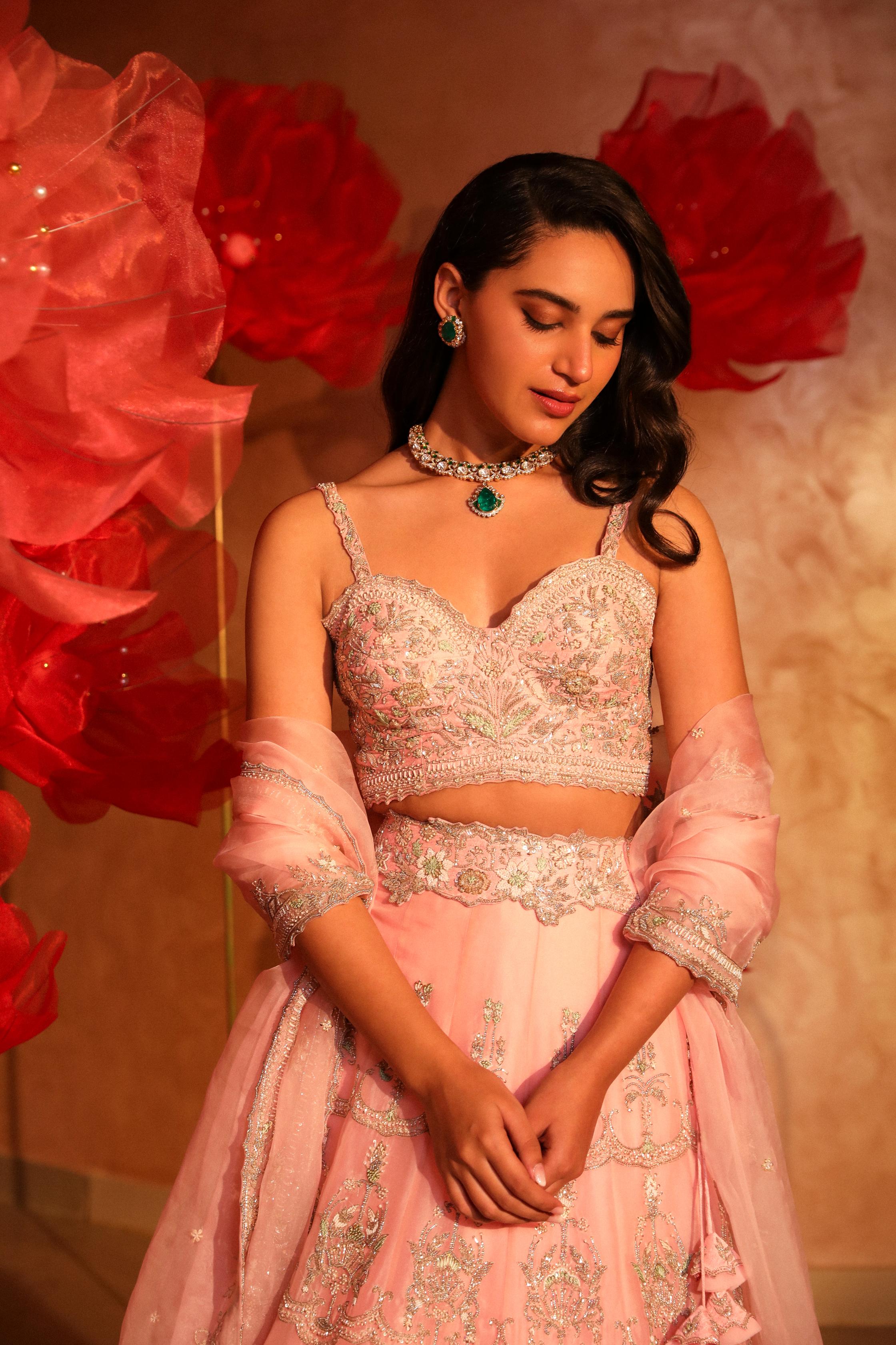 Blush Pink Bridal Lehenga Set