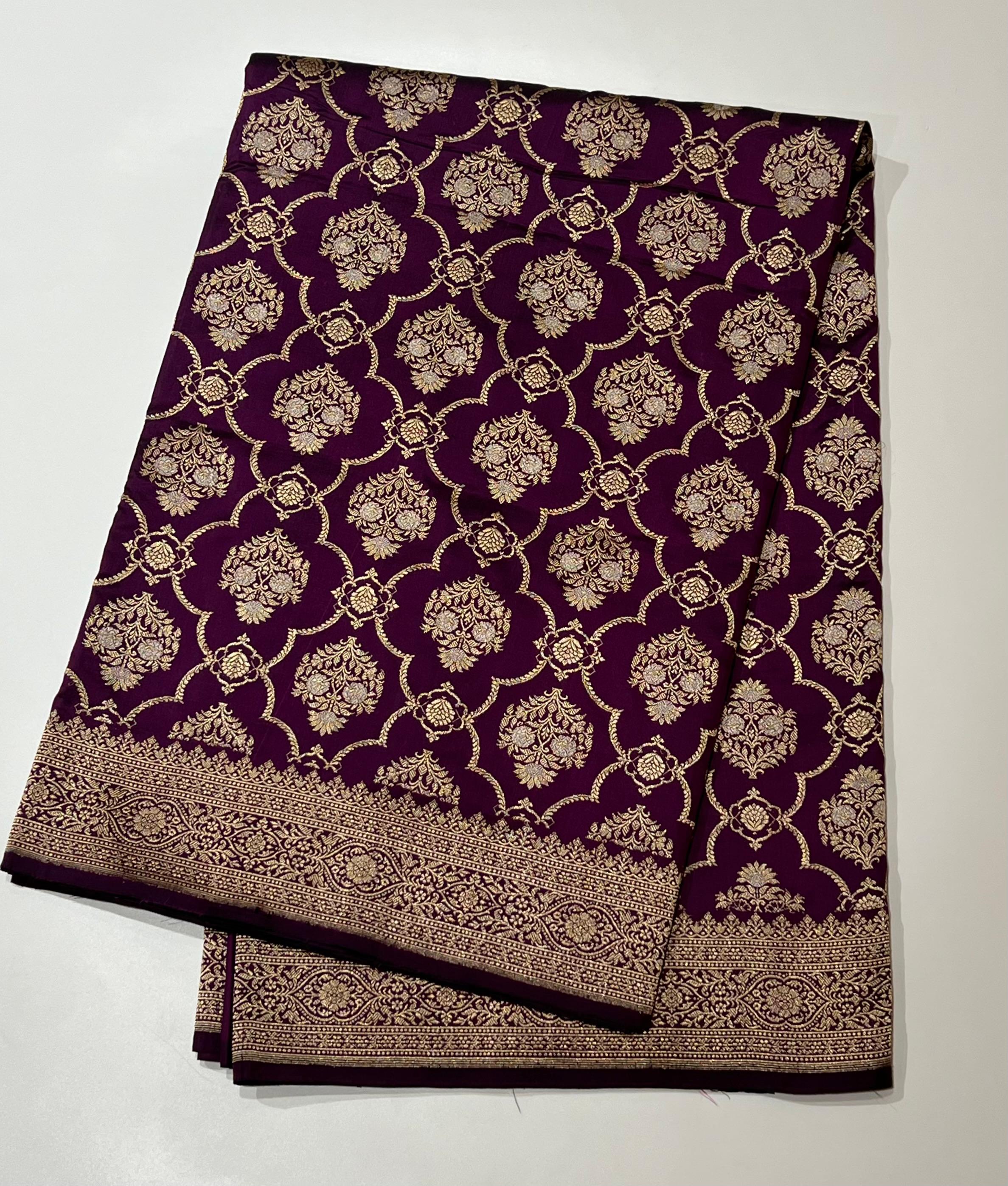 Dark purple Banarasi Saree