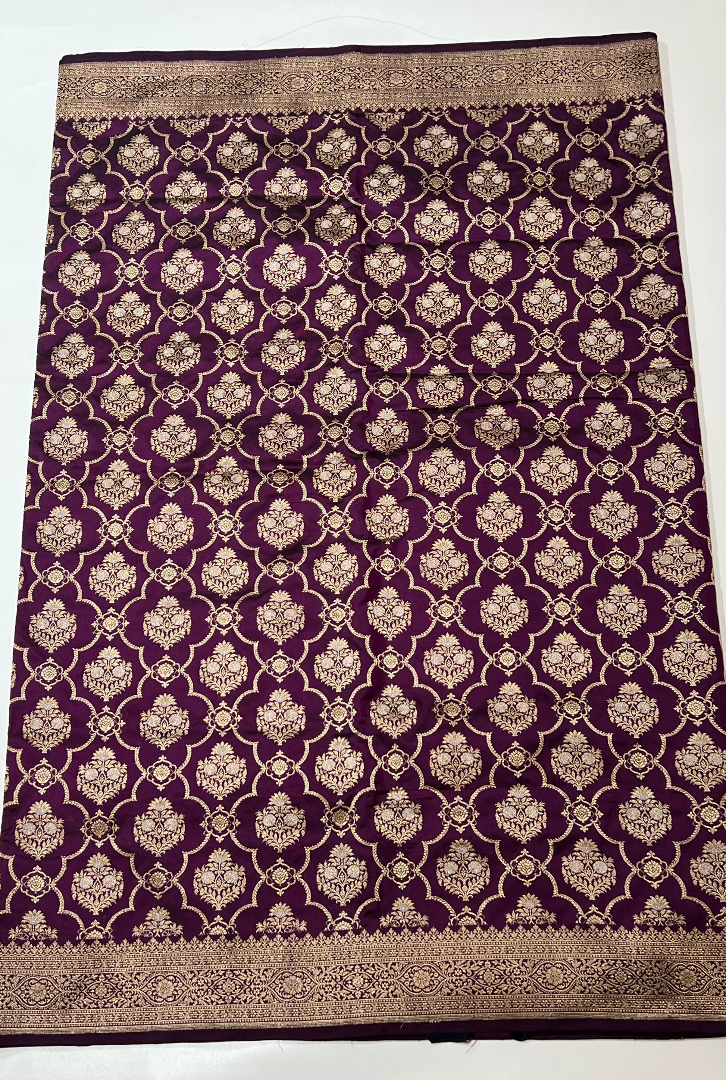 Dark purple Banarasi Saree