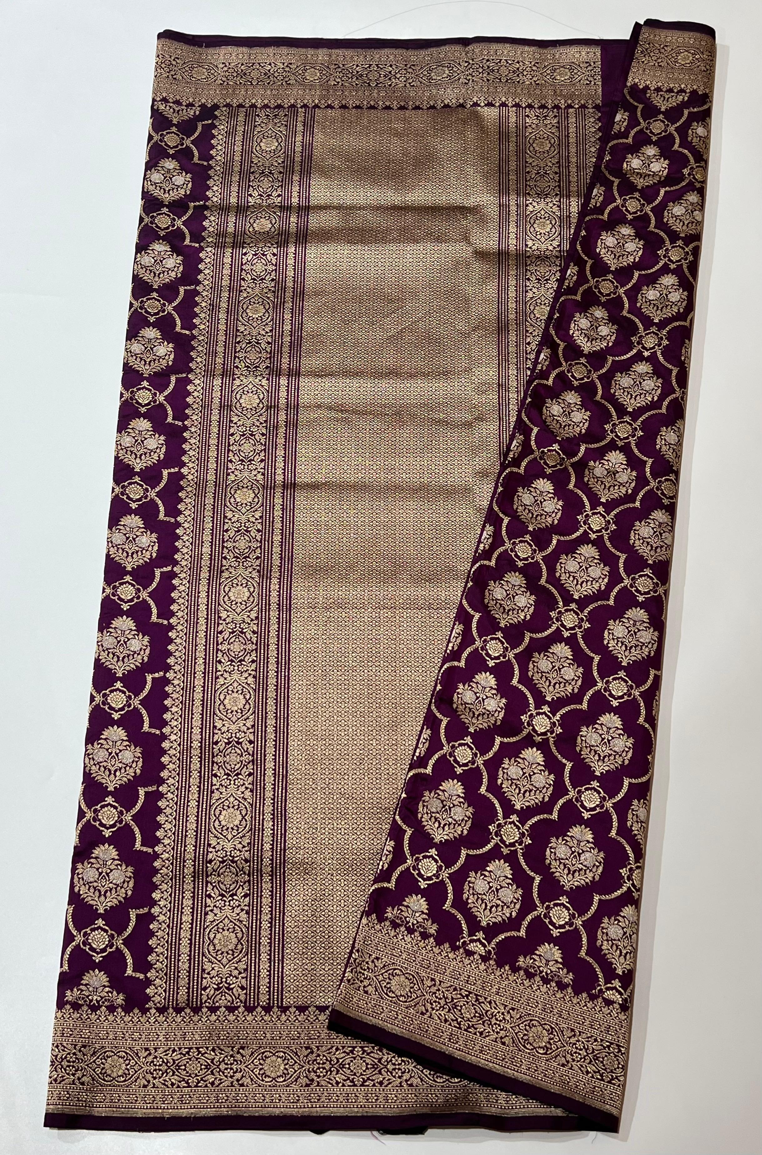 Dark purple Banarasi Saree