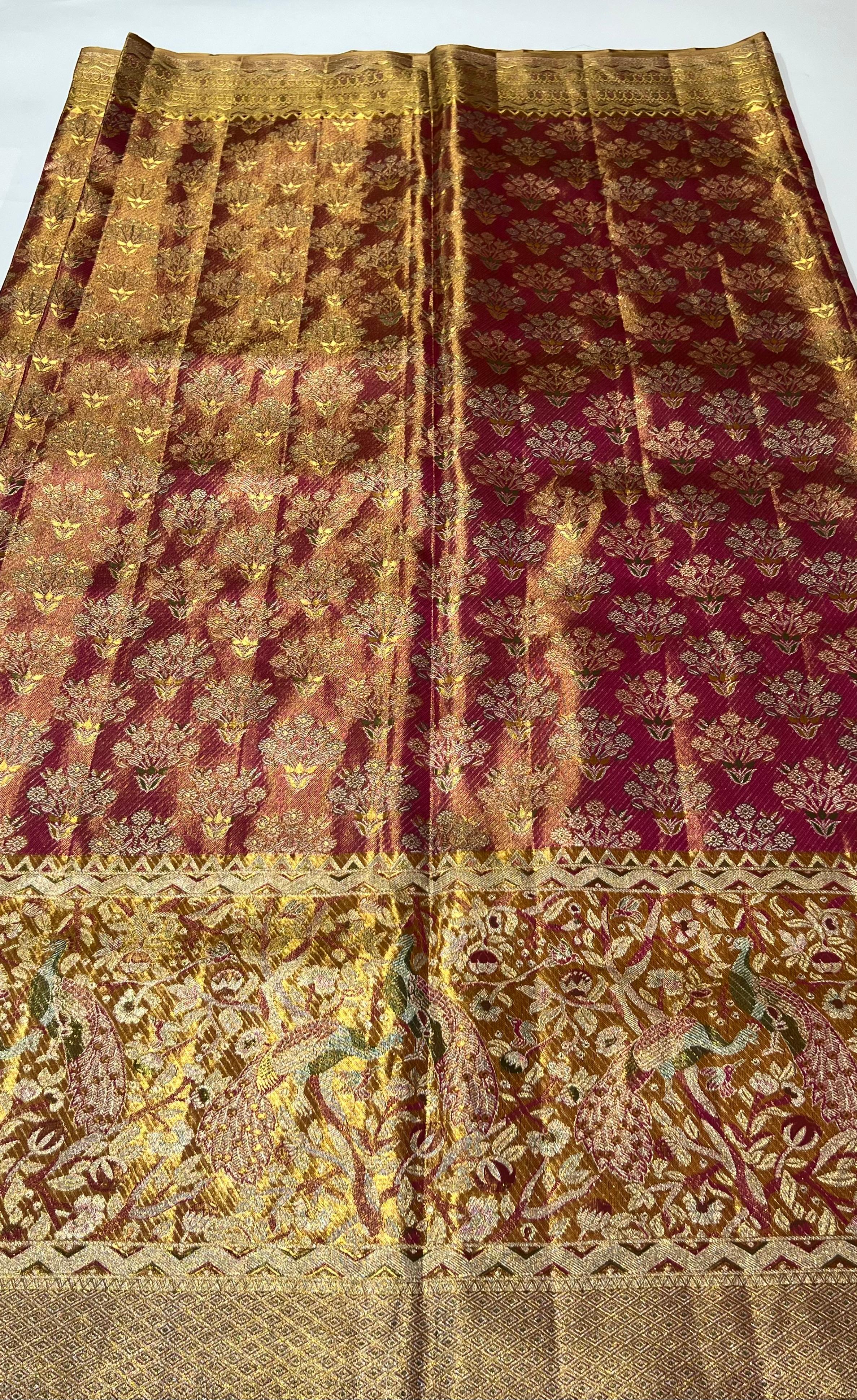 Pink Kanjeevaram silk saree