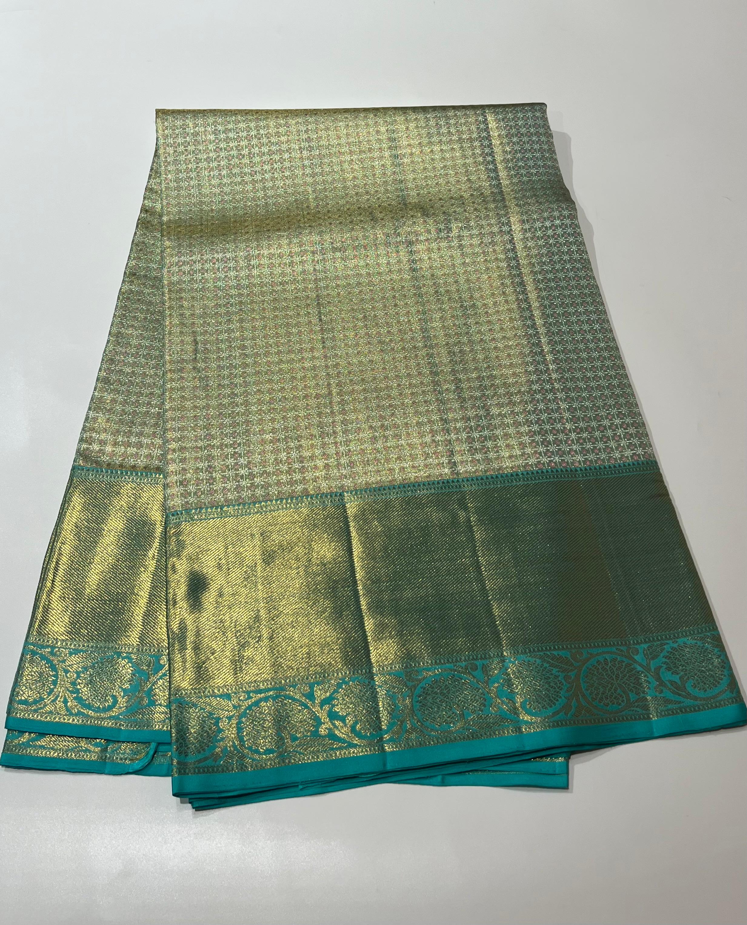 Sea Blue Kanjeevaram silk saree