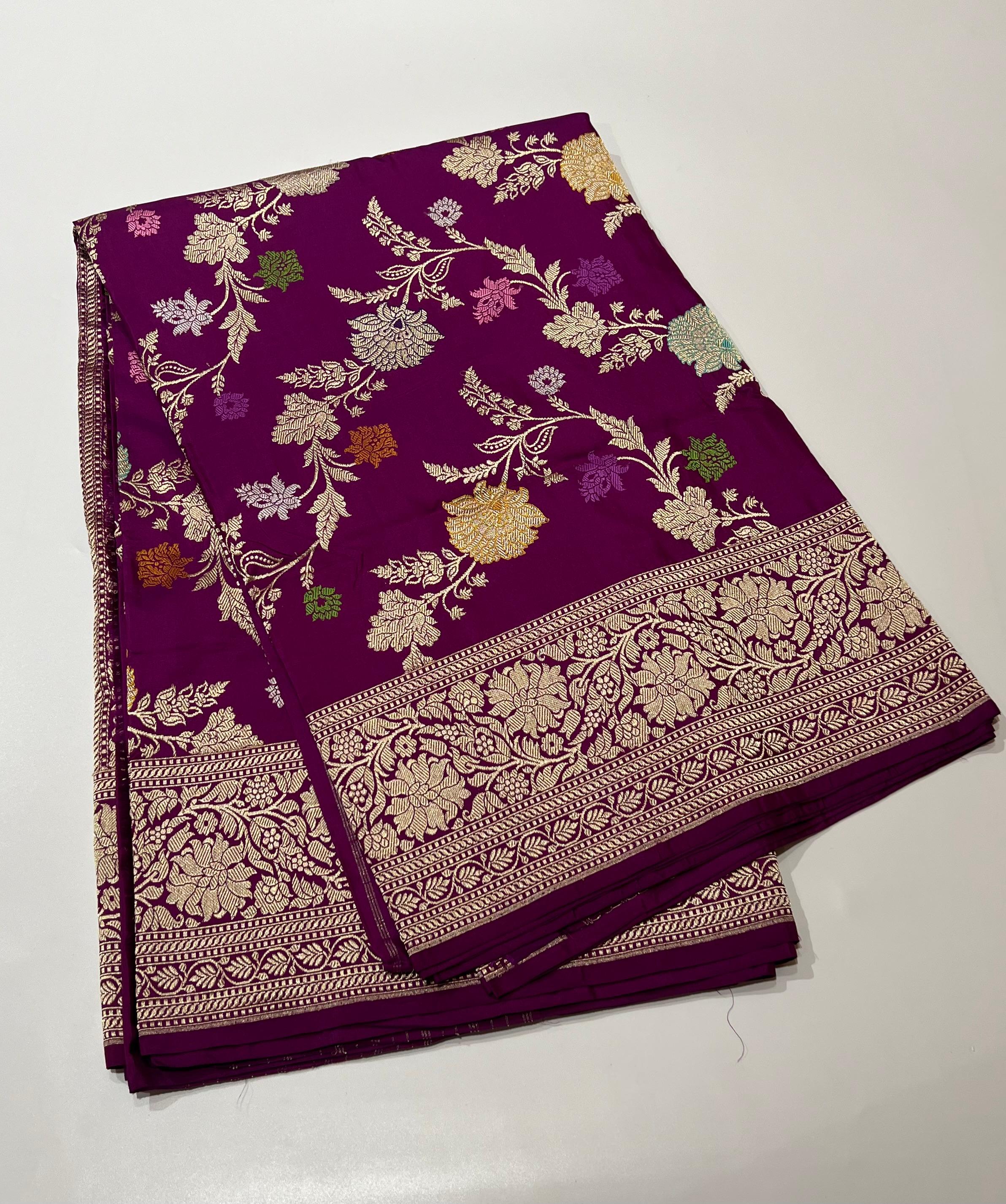 Purple Banarasi saree