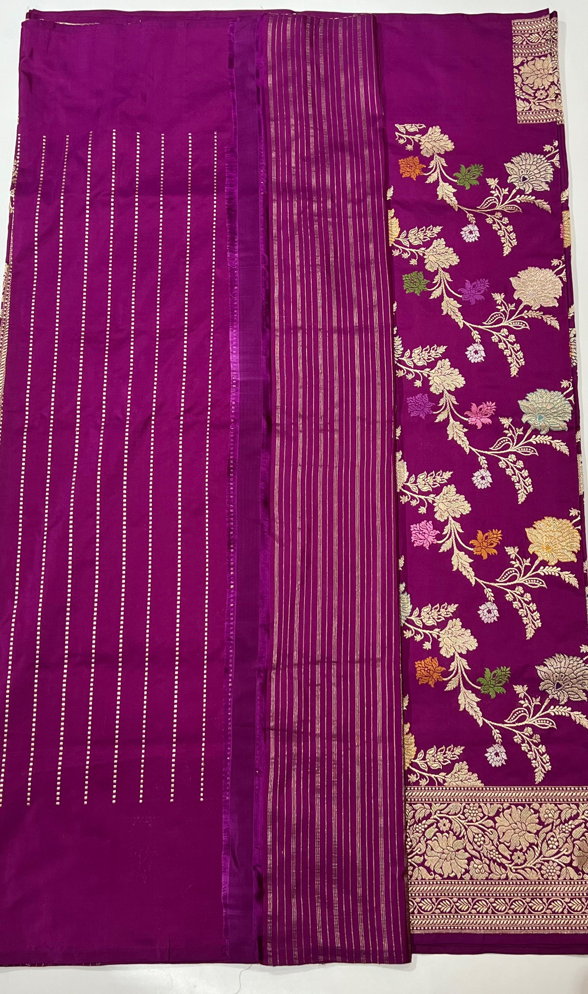 Purple Banarasi saree