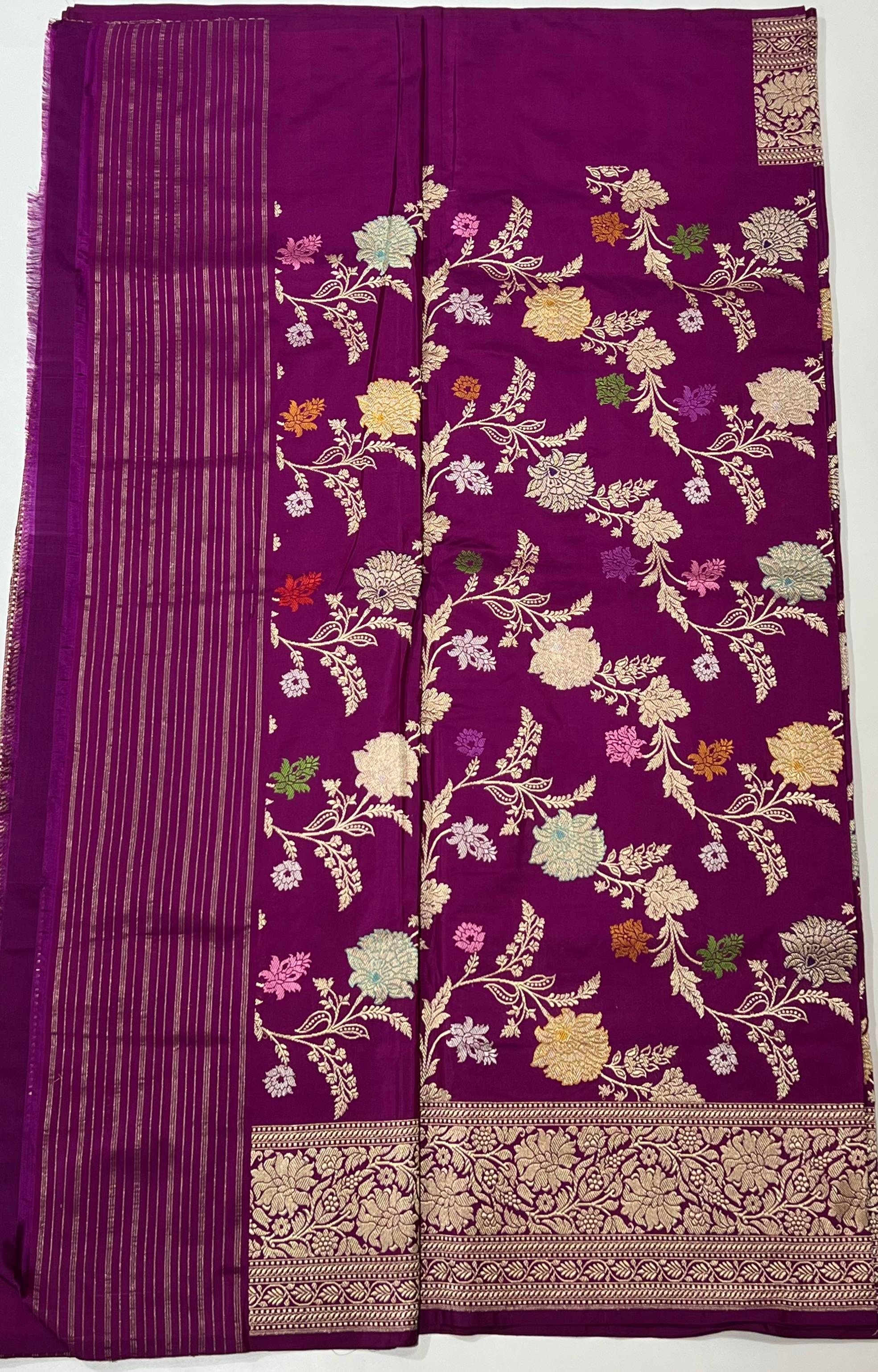 Purple Banarasi saree