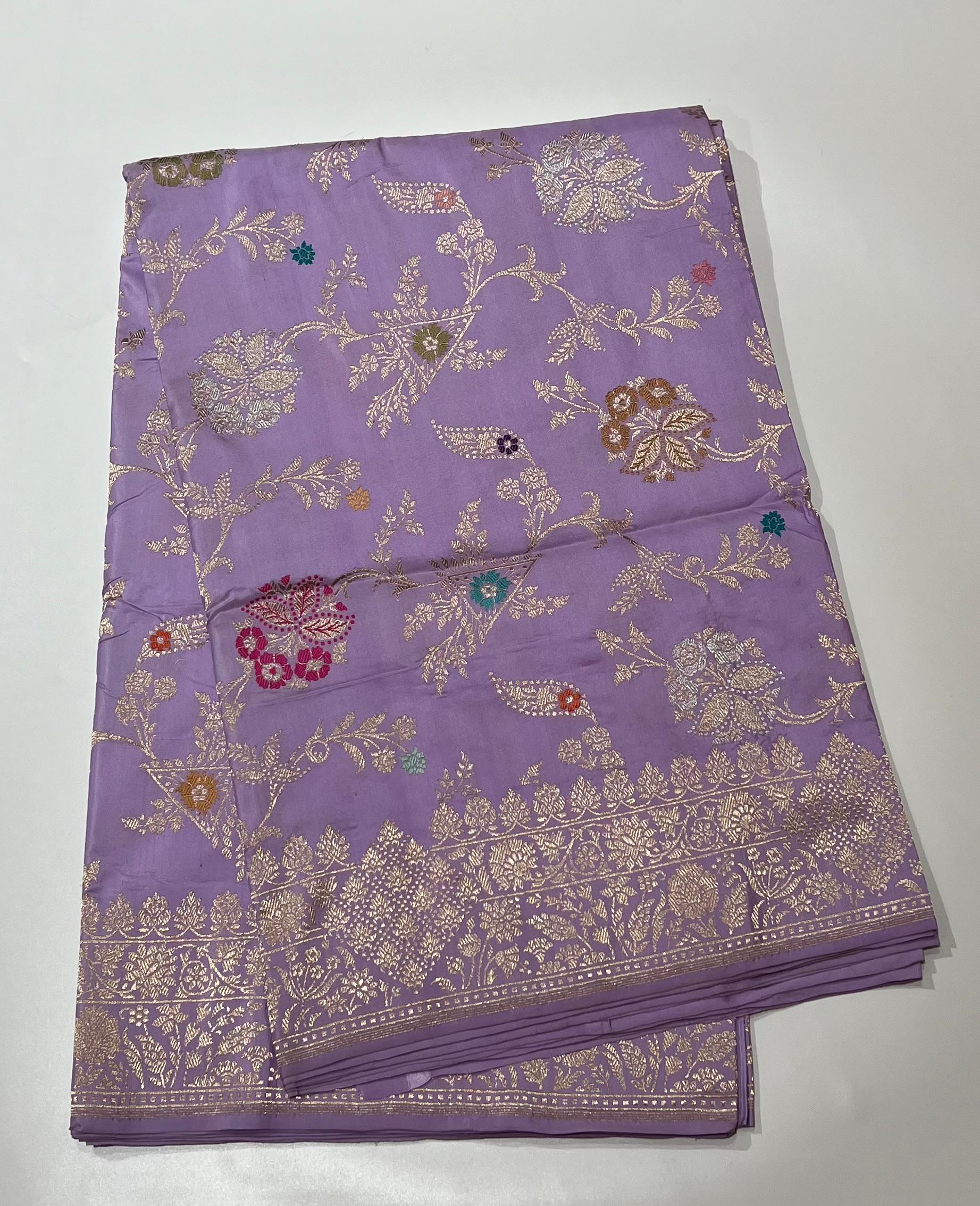 Lavender Banarasi saree