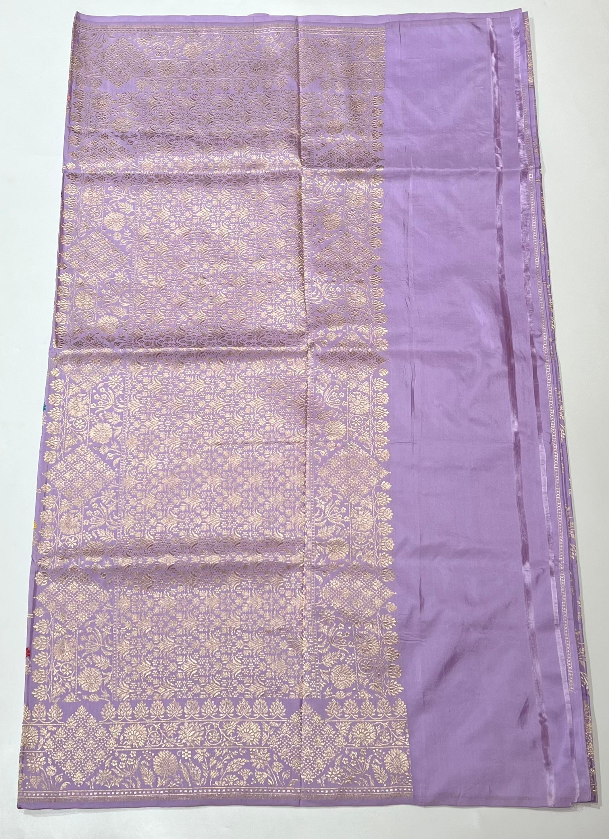 Lavender Banarasi saree