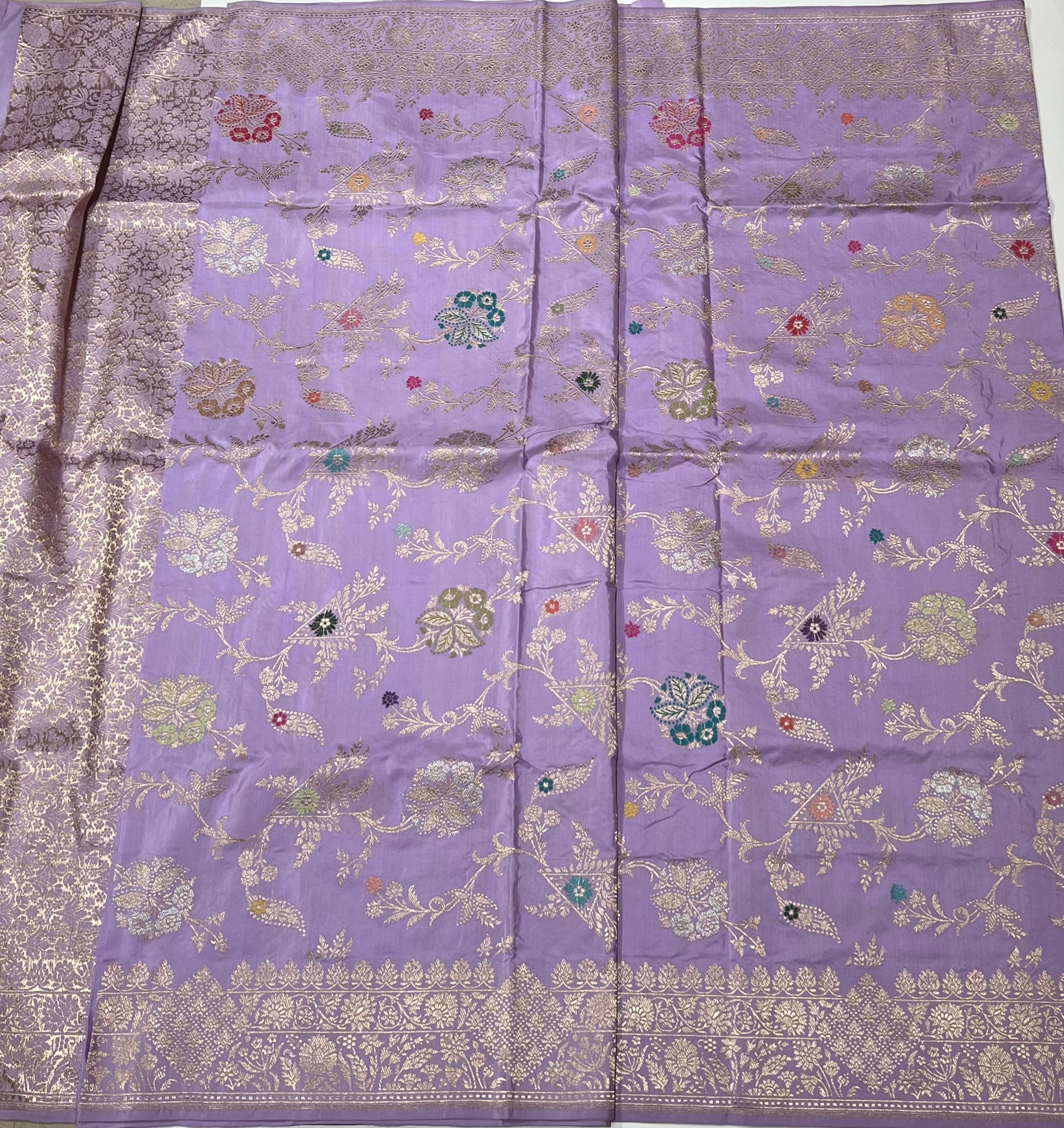 Lavender Banarasi saree