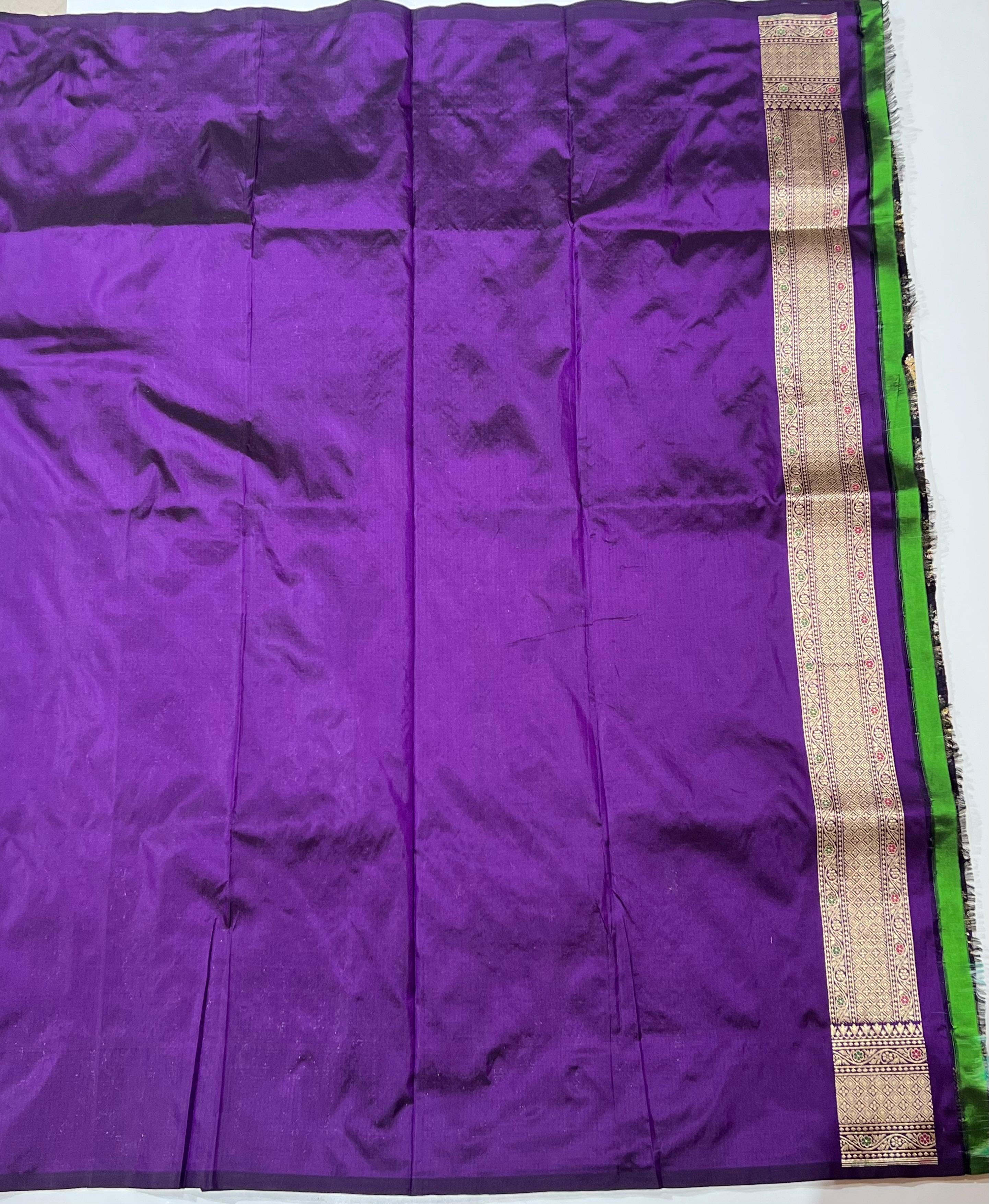 Violet Banarasi saree