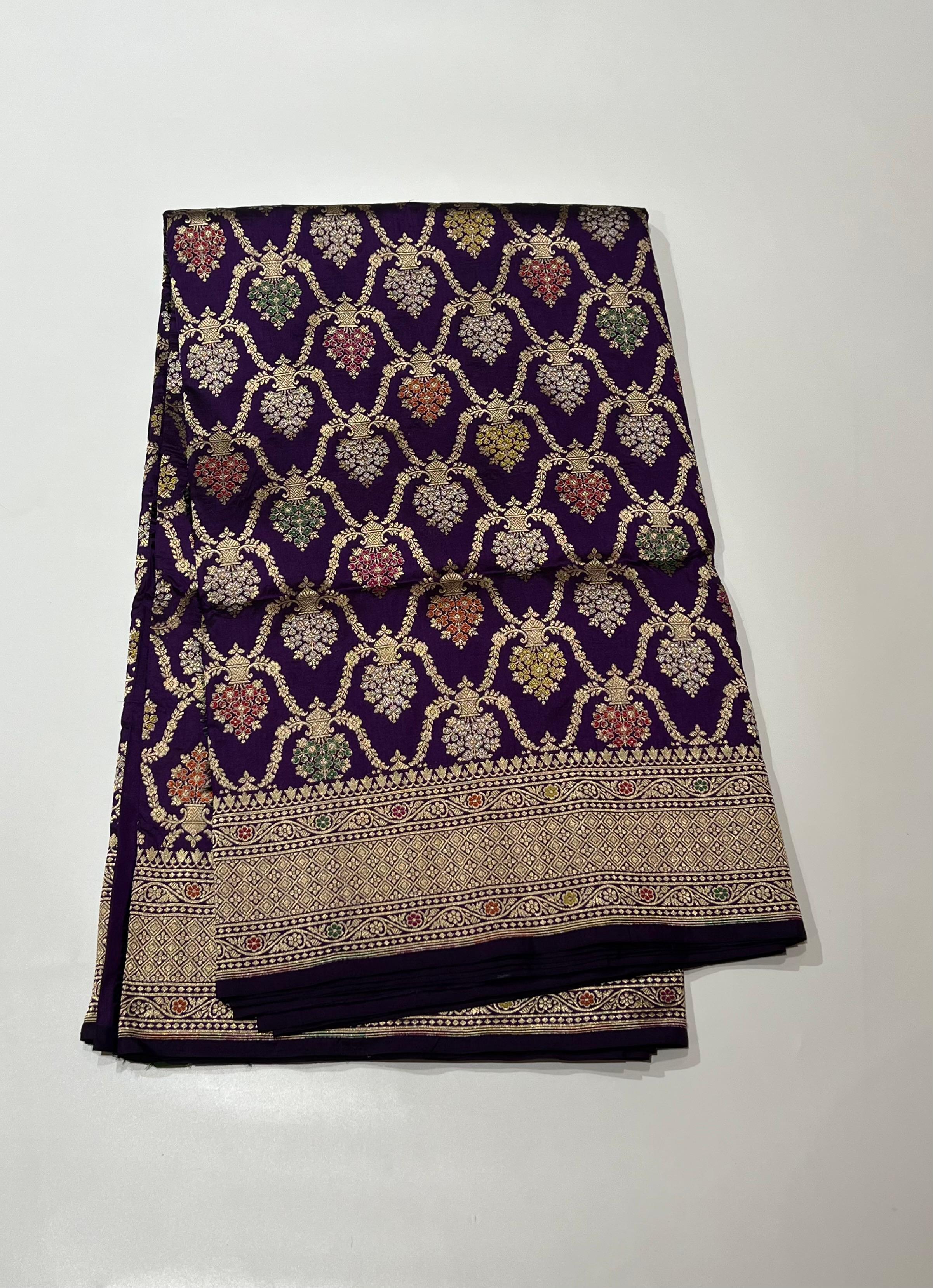 Violet Banarasi saree