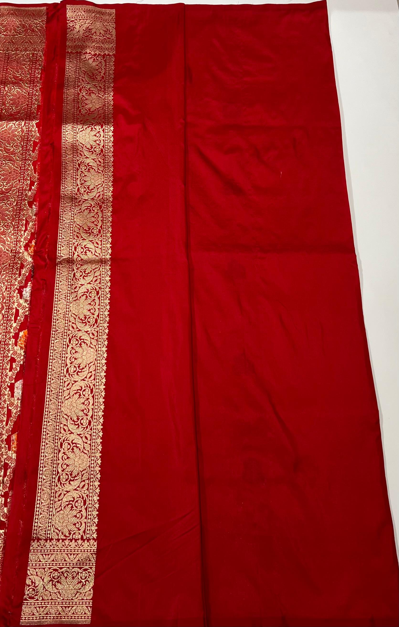 Red Banarasi saree