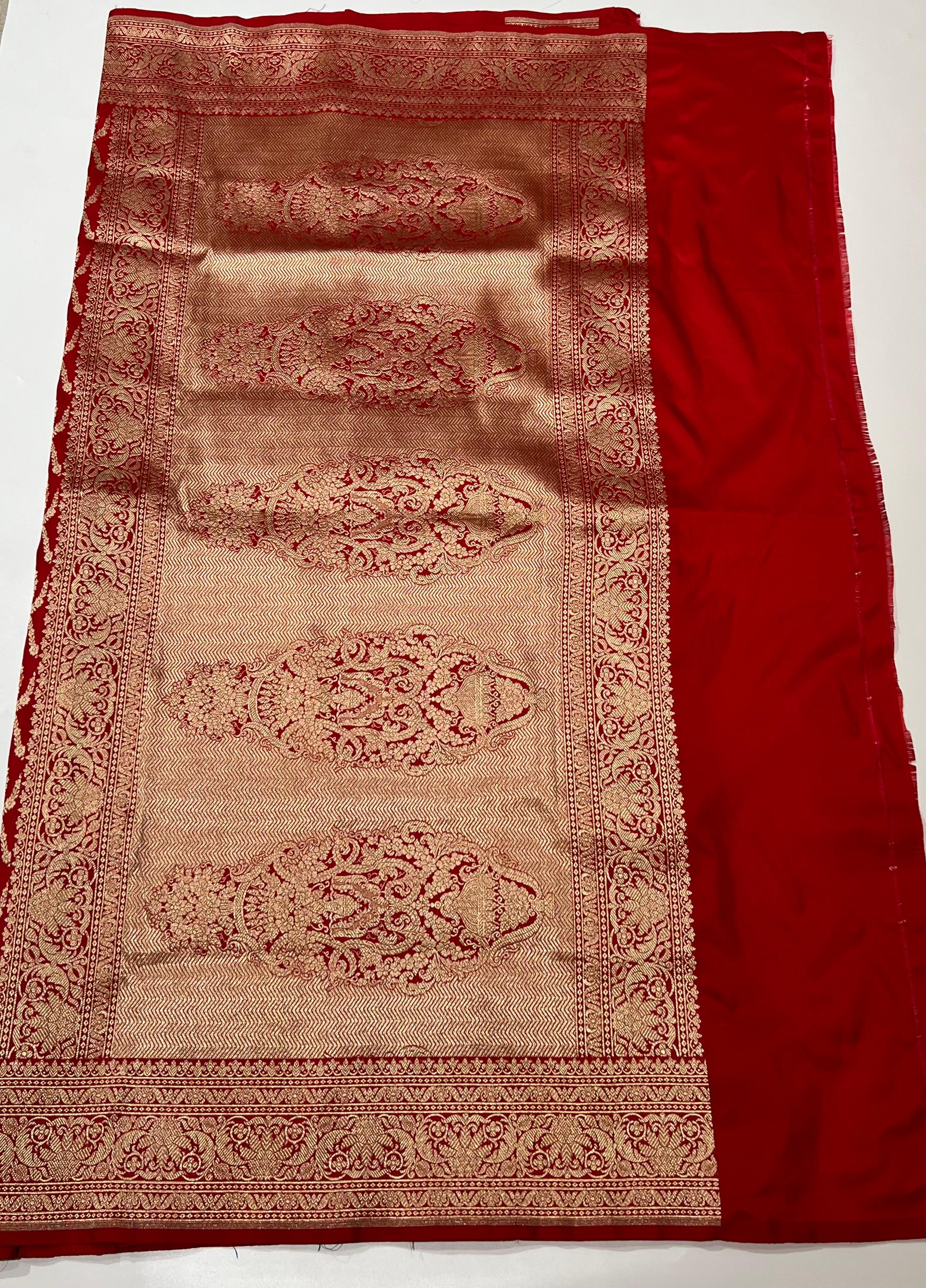 Red Banarasi saree