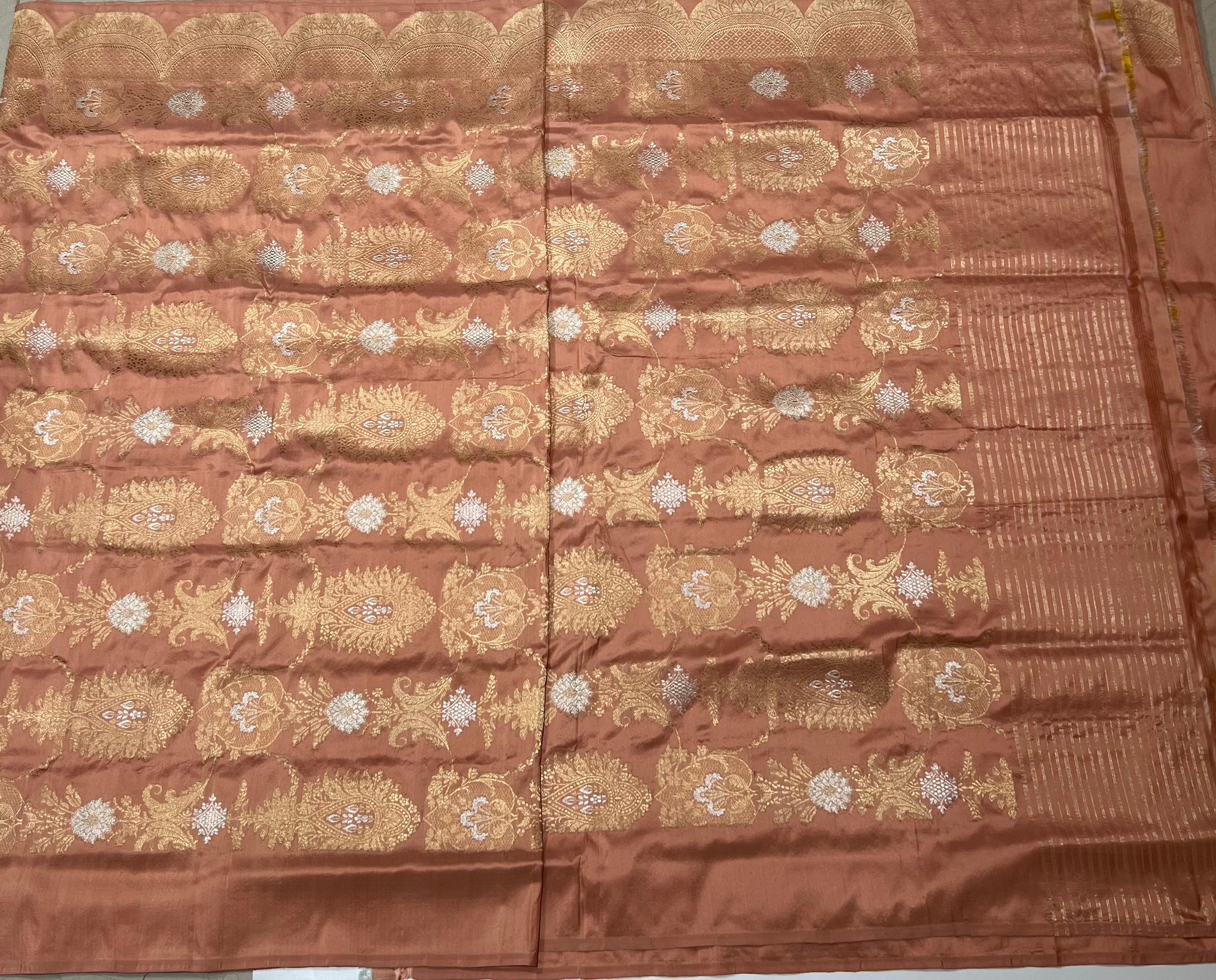 Light Peach Banarasi Saree