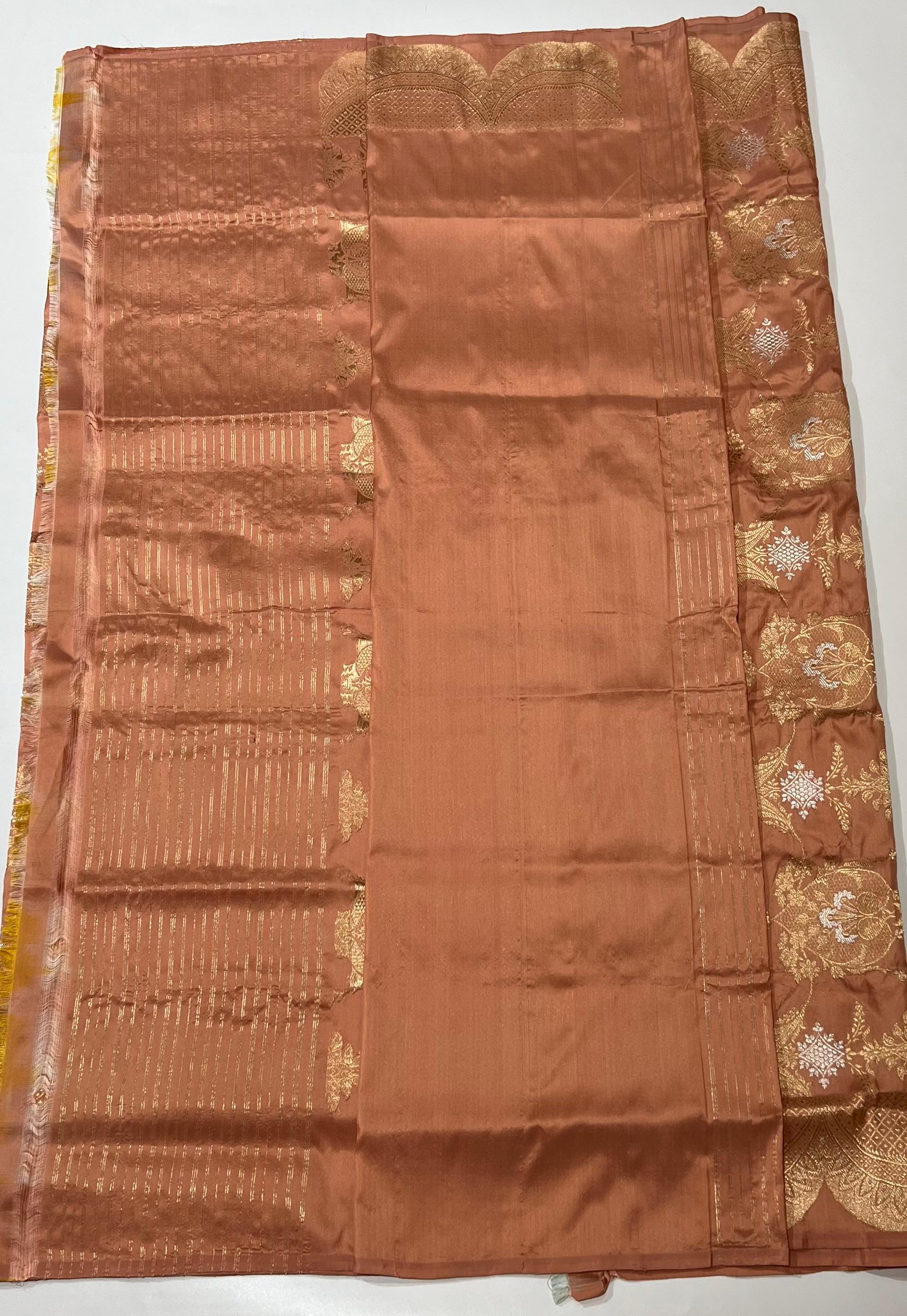 Light Peach Banarasi Saree