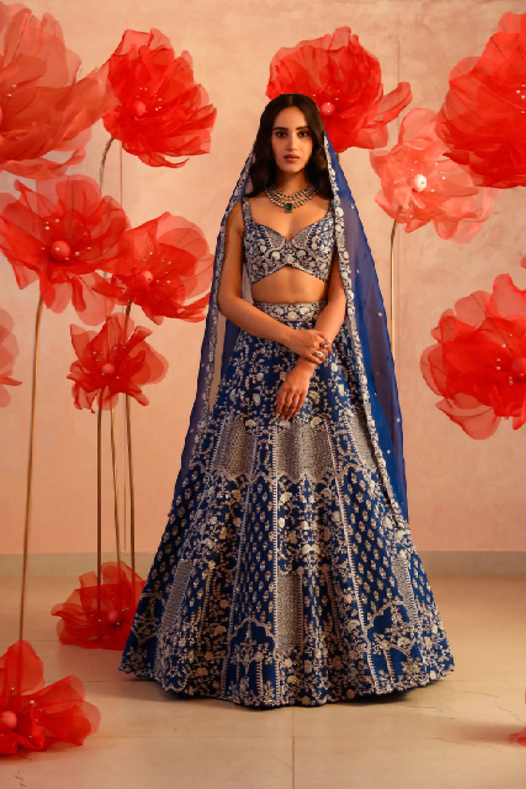 Royal Blue Bridal Lehenga Set