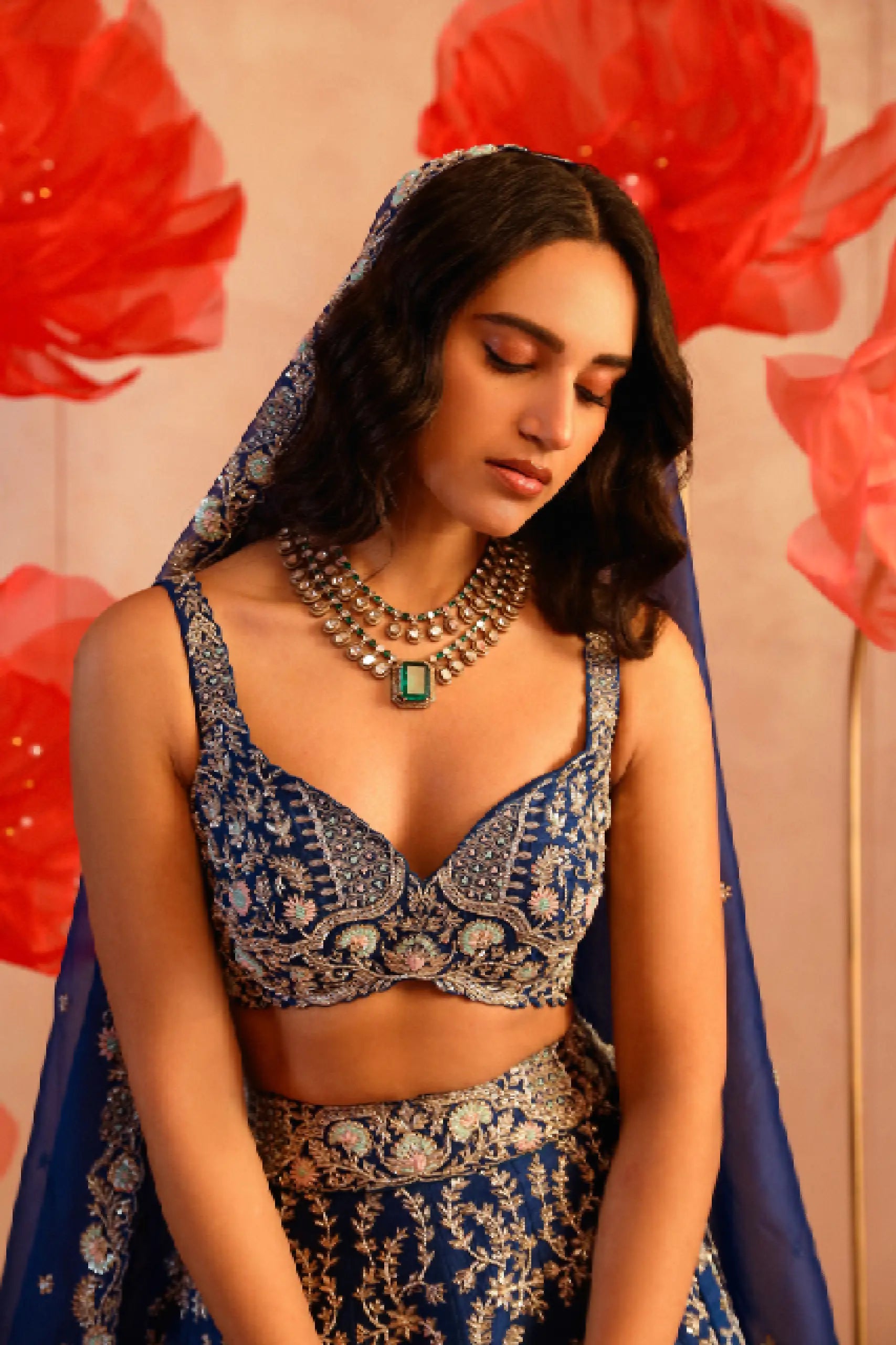 Royal Blue Bridal Lehenga Set