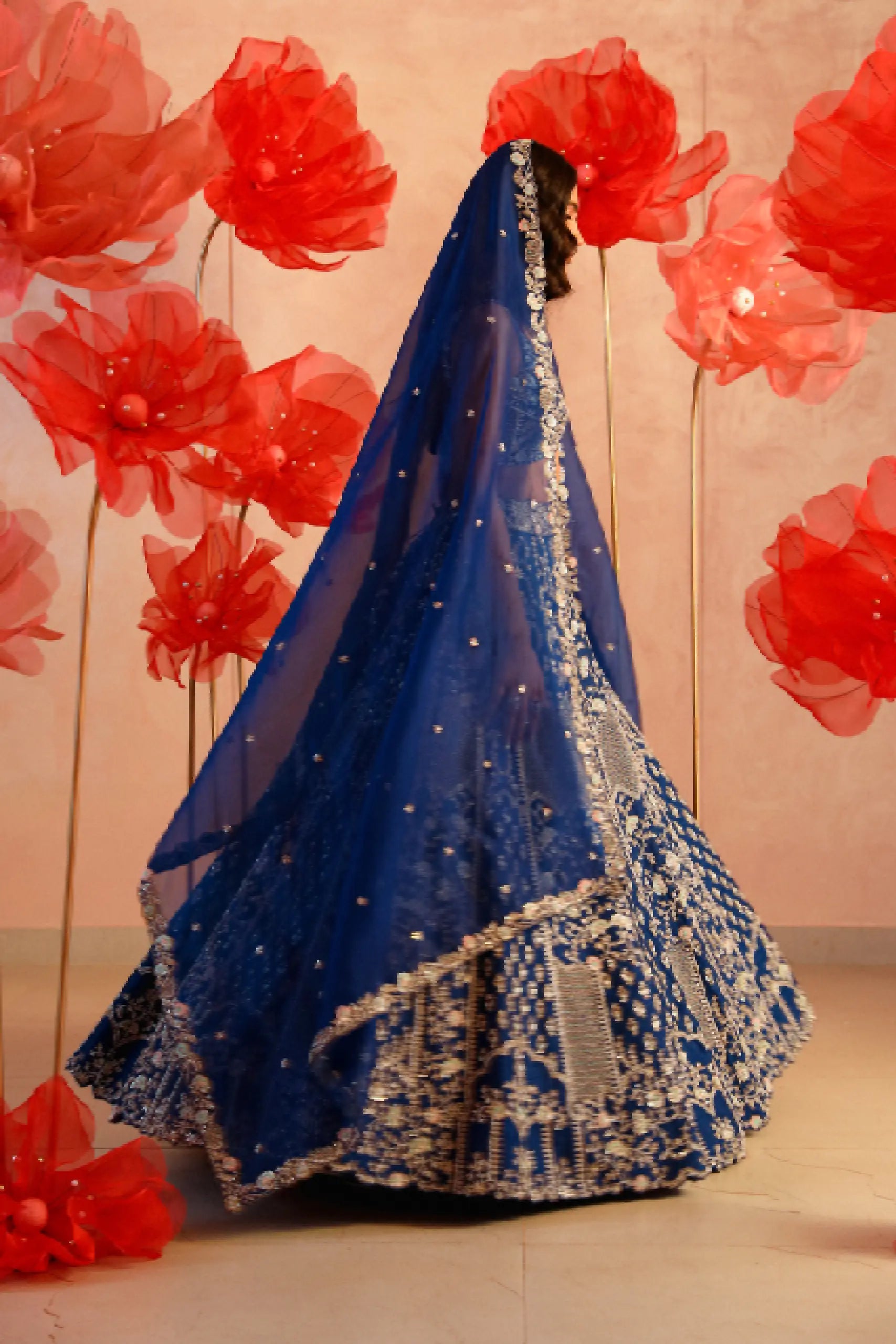 Royal Blue Bridal Lehenga Set