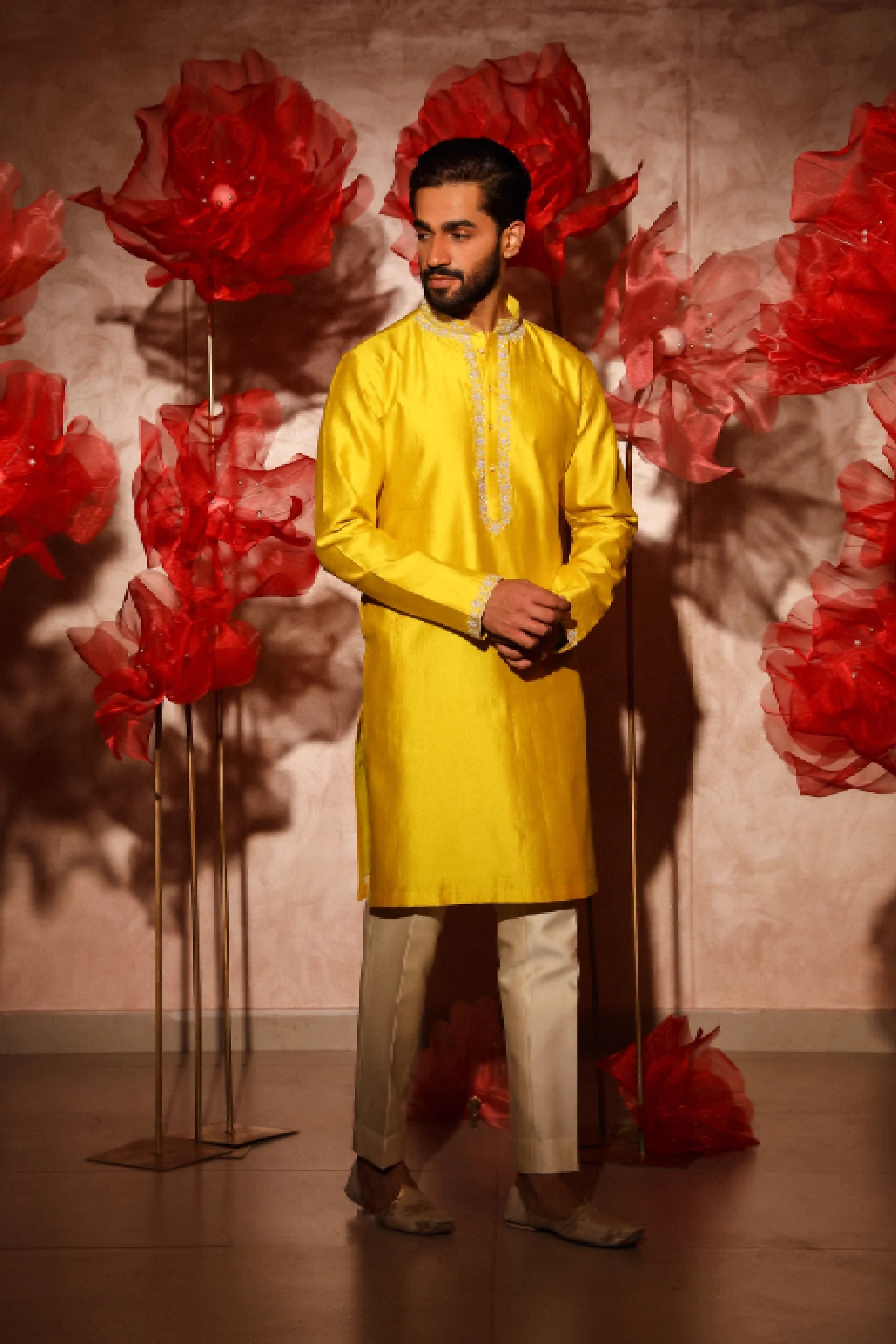 Yellow Embroided kurta Set