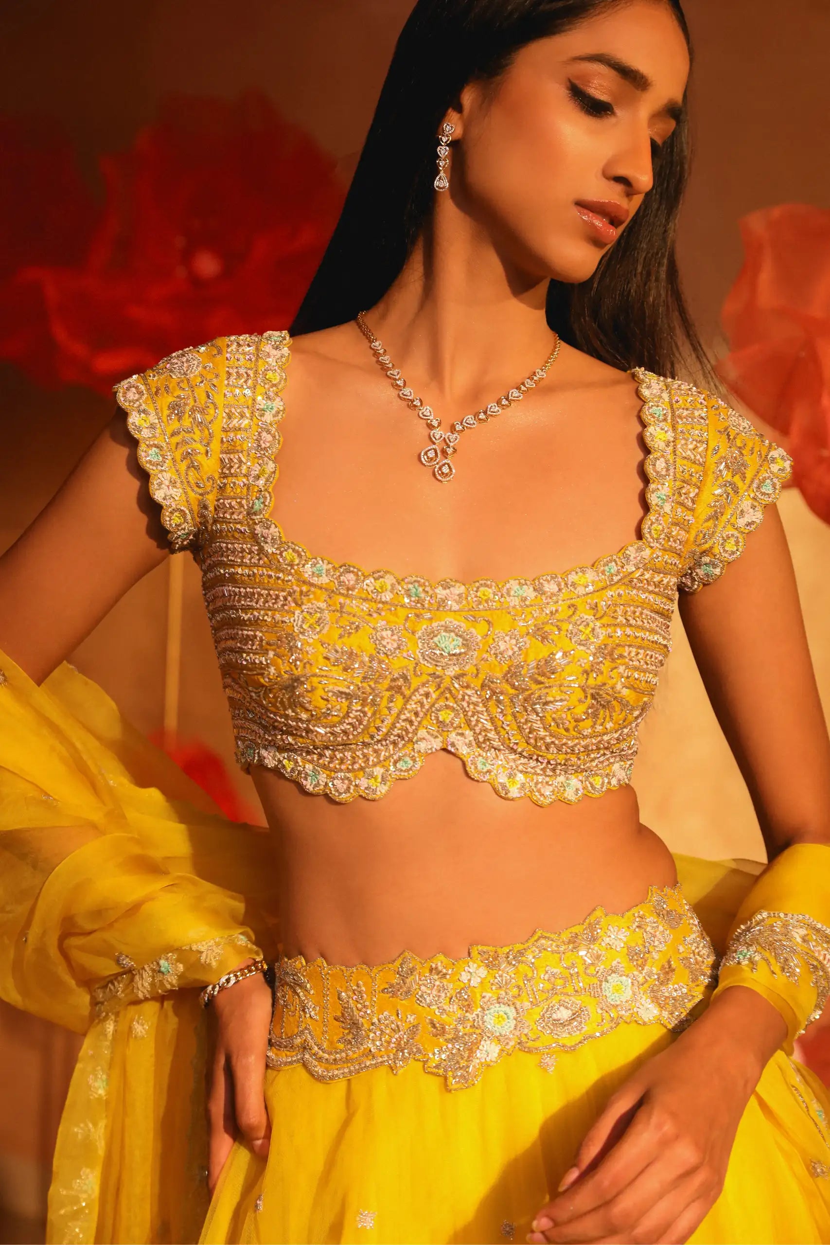 Exquisite Yellow Lehenga Set