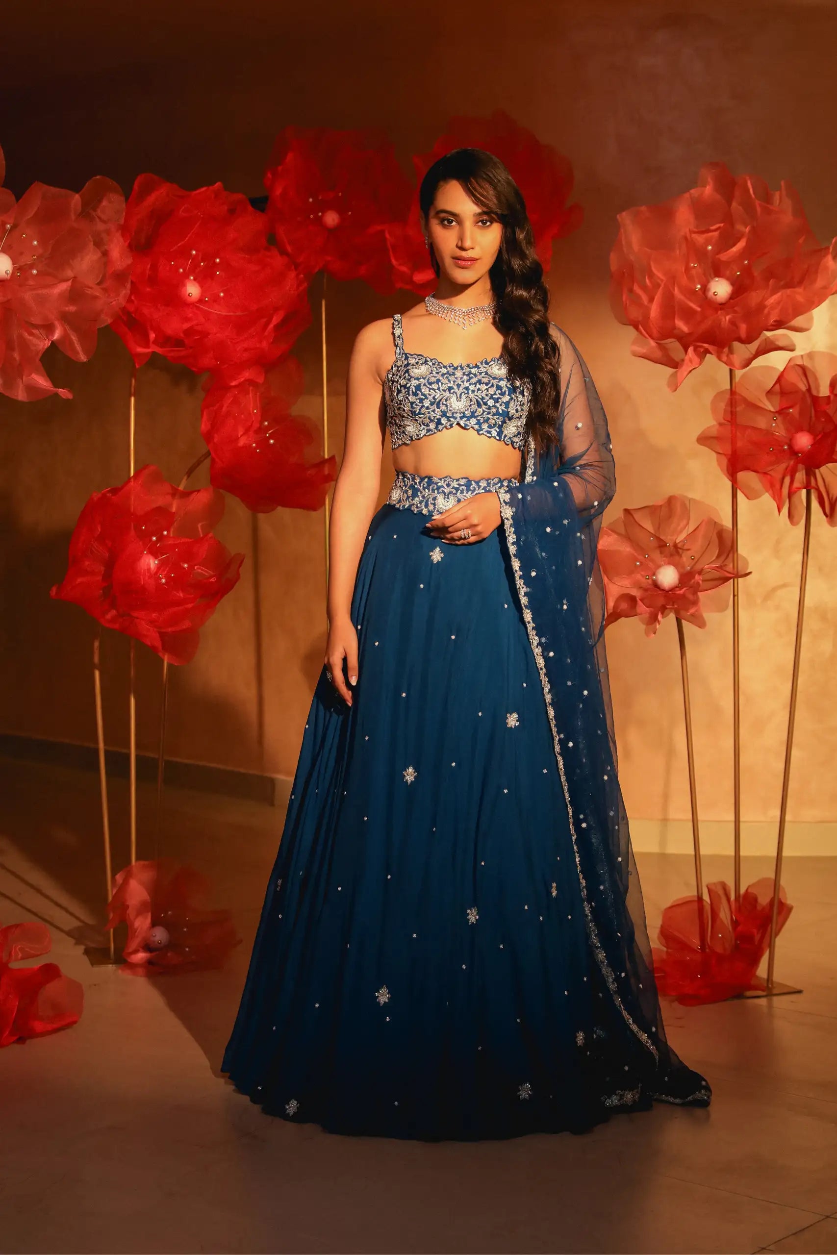 Lavish Teal Blue Lehenga Set