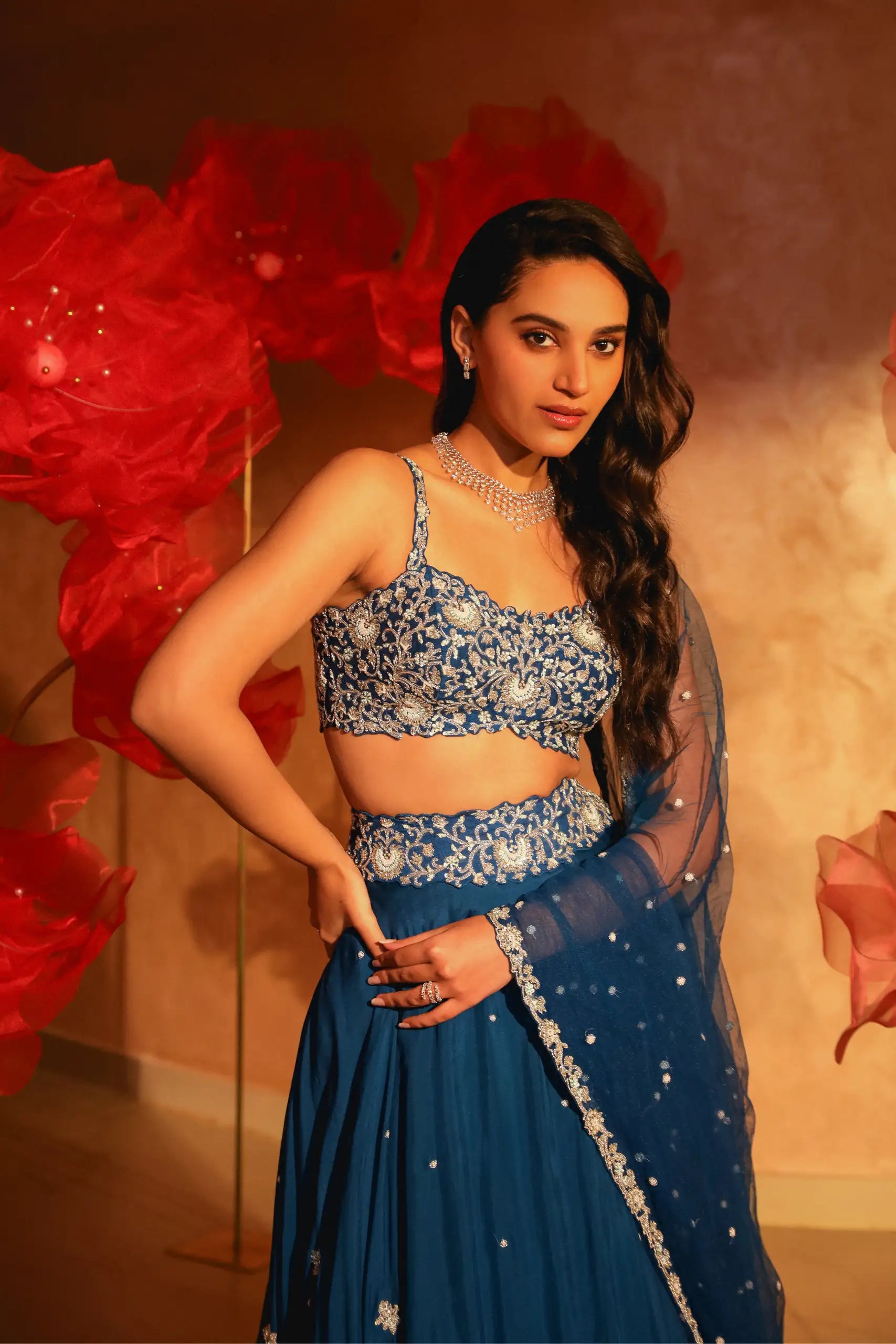 Lavish Teal Blue Lehenga Set