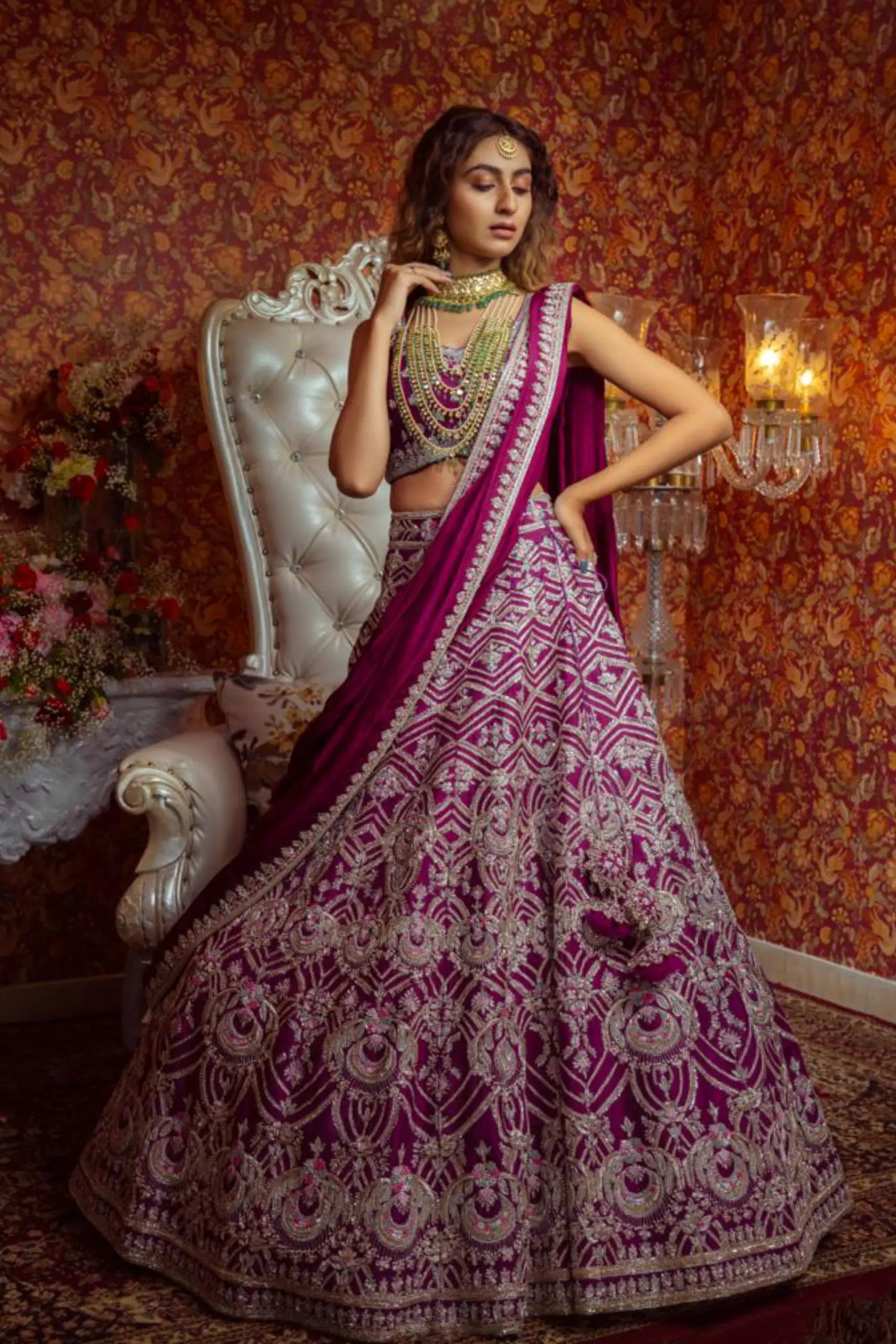 Vibrant Wine Lehenga Set